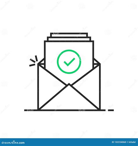 Thin Line Confirmation Email Logo Stock Vector - Illustration of