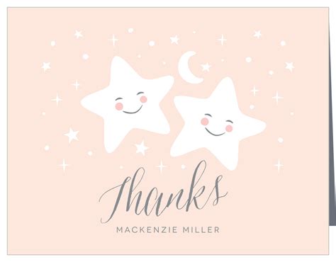 Twinkle Twins Baby Shower Thank You Cards by Basic Invite