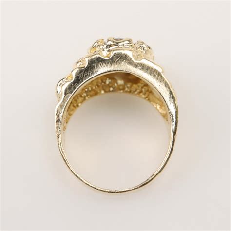 Kt Gold Diamond Nugget Ring Property Room