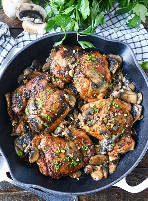 Garlic Mushroom Chicken Thighs Butter Your Biscuit