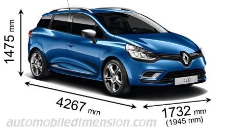 Dimensions Of Renault Cars Showing Length Width And Height