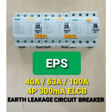 EPS 40A 63A 100A 4 POLE 300MA ELCB RCCB SIRIM APPROVAL Shopee