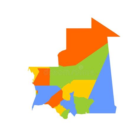 Mauritanie Carte Politique Des Divisions Administratives Illustration