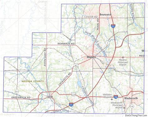 Map Of Medina County Ohio A C Th Ng Th I