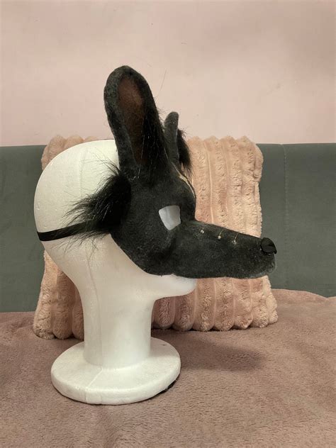 Black African Wild Dog Therian Mask Etsy