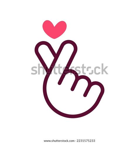 Finger Heart Korean Love Sign Vector Stock Vector Royalty Free