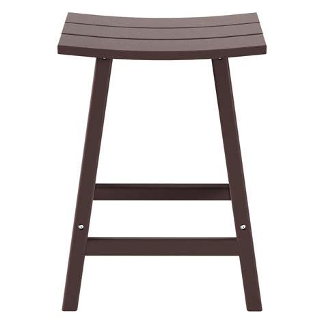 Westintrends Malibu Hdpe Outdoor Patio 24 Counter Stool Saddle Seat