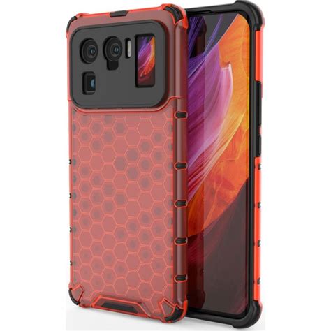 Mobigear Honeycomb Xiaomi Mi 11 Ultra Stoßfeste Hardcase Hülle Rot