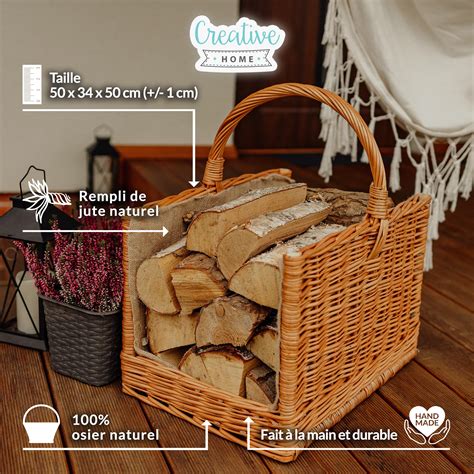 Creative Home Panier De Rangement En Osier X X Cm Boite Rangement