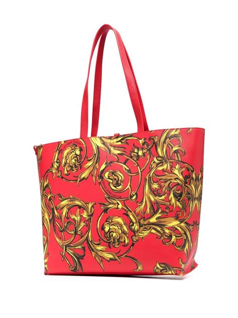 Versace Jeans Couture Women Regalia Baroque Print Reversible Tote Bag Maisondefashion