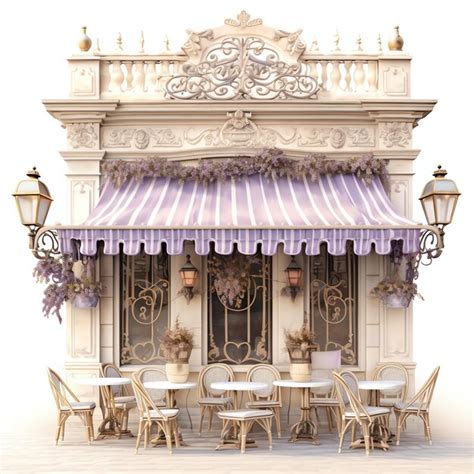 Premium Ai Image Beautiful French Cafe Shop Clipart Illustration