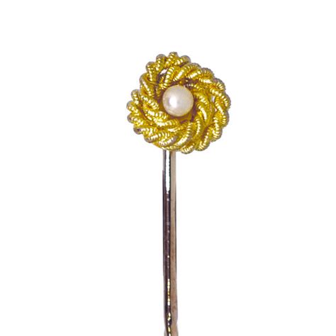 Vintage Pearl Tie Pin Vintage Equestrain Vintage Equestrian Stock