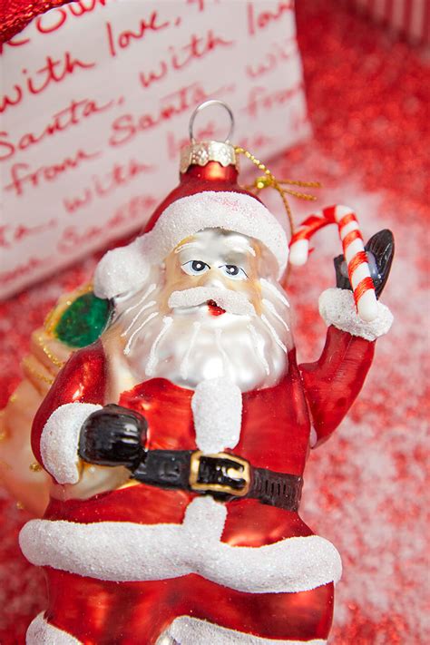 5” Glass Santa Ornament - Decorator's Warehouse