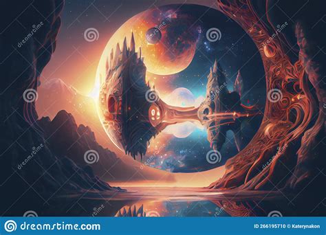 Interdimensional Travel And Parallel Universes Ai Illustration Stock