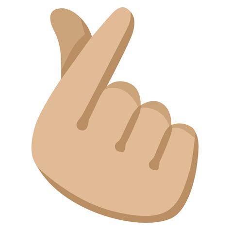 Mano Con Dedo Índice Y Pulgar Cruzados Tono De Piel Claro Medio Emoji