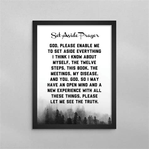 Set Aside Prayer Poster Aa Na Alcoholics And Narcotics Anonymous Addiction Recovery T Poster