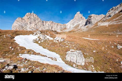 Cima Ambrizzola And Lastoni Di Formin Seen From Mondeval Hi Res Stock