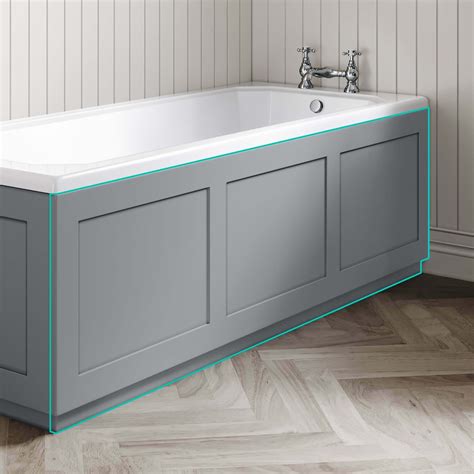 Monaco Dove Grey Wooden Bath Front Panel 1700mm | Bathroom Mountain