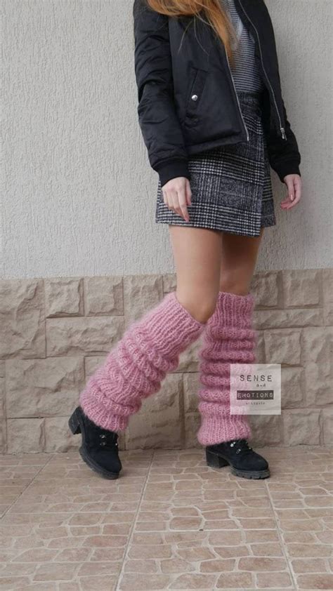 Pink Long Mohair Legwarmers Huge Legwarmers Chunky Etsy