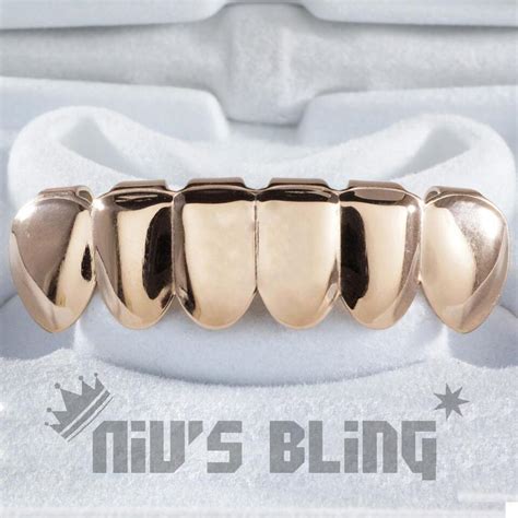 K Rose Gold Ip Plated Stainless Steel Grillz Top Bottom Tooth Hip