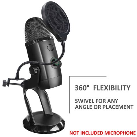 Yeti X Mic Windscreen 4 Inch 3 Layers Pop Filter With Flexible 360