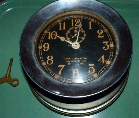 Wwii Us Navy Usn Ships Deck Clock Mark 1 Seth Thomas 1940 Brass Chrome