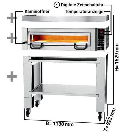 Elektro Pizzaofen Power 4x 34cm Digital Inkl Haube