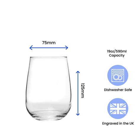 Engraved 590ml Corto Stemless Gin And Tonic Glass With T Box Personalised T Supply