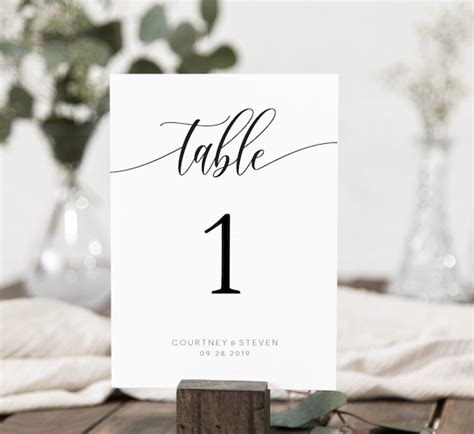 Printable Table Numbers