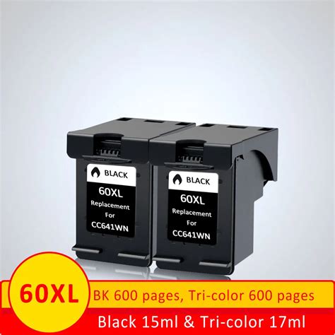 XiangYu 2 Unids Set 60XL Llenar Cartucho De Tinta HP 60 XL Para Deskjet