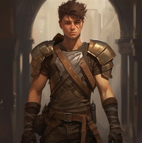 Premium Ai Image A Young Man With A Sword And Shield