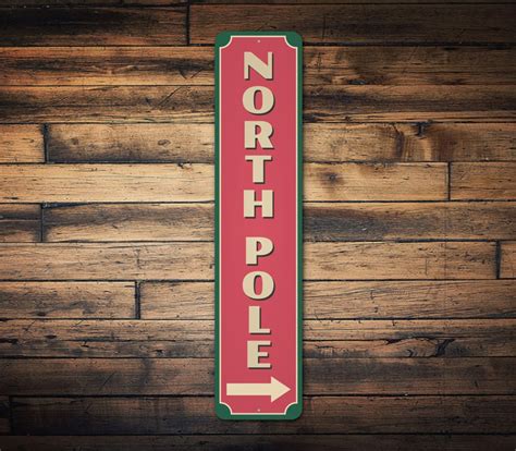 North Pole Directional Sign Cute North Pole Sign North Pole Decor