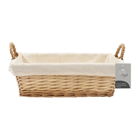 Acacia Rectangular Willow Storage Basket JVL Homeware Solutions