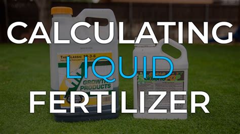 How To Calculate Liquid Fertilizer YouTube