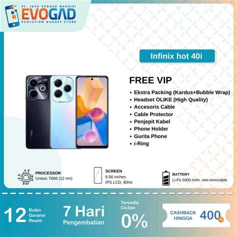 Promo Infinix Hot 40i 8 256gb Android 13 Xos 13 Garansi Resmi