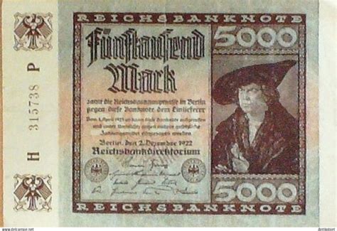 Billet De Banque Allemagne 5000 Mark P 081a Reichsbanknote 1922