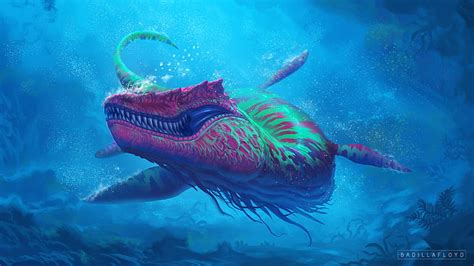 Hd Wallpaper Fantasy Sea Monster Creature Underwater Wallpaper Flare