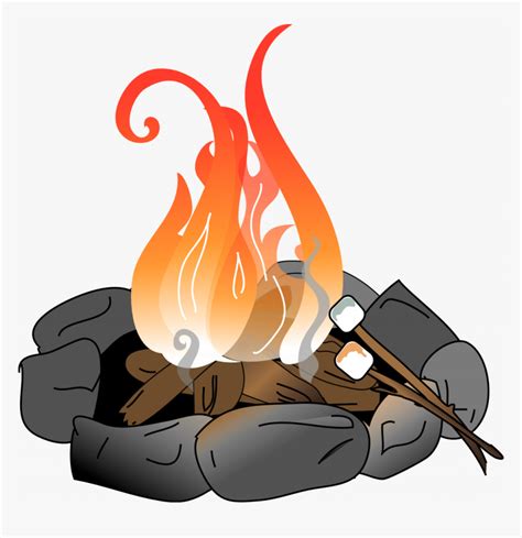 Bonfire Clipart Roasting Marshmallow - Campfire Clipart, HD Png Download - kindpng