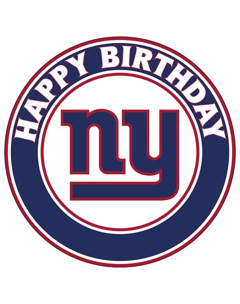 Buy Ny Giants Cake Topper Round Edible Birthday Cake Decorations