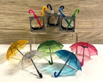 Miniature Umbrella Stand With 2 Umbrellas Dollhouse Miniature 1 12