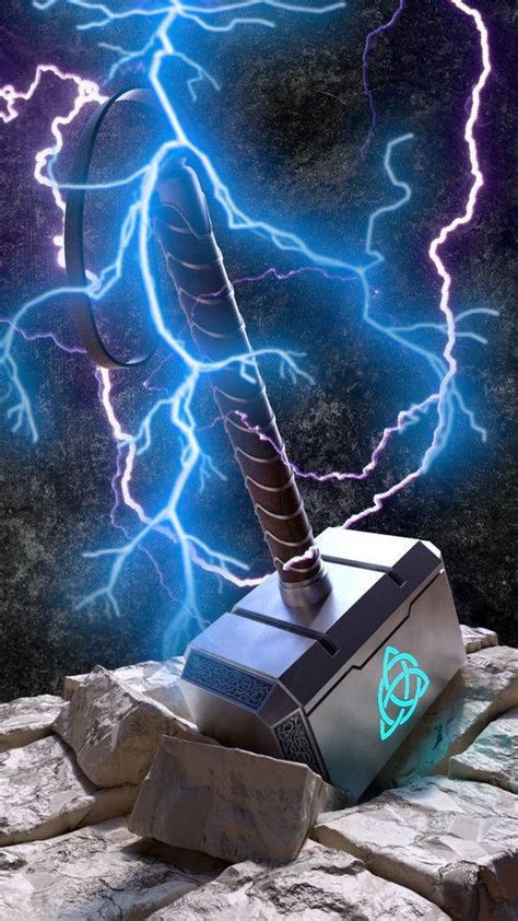 Download Thor Hammer With Lightning Bolts Wallpaper | Wallpapers.com