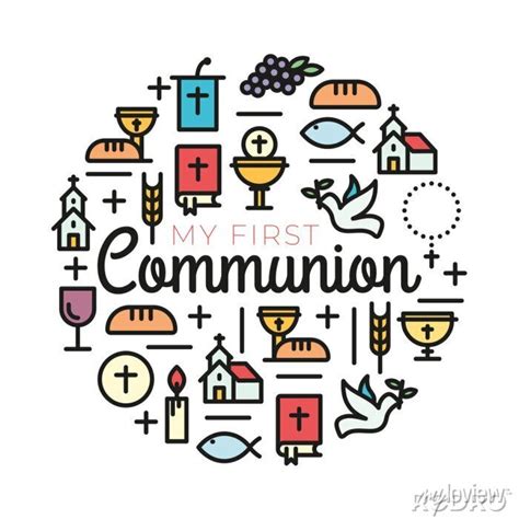 First Communion Symbols For A Nice Invitation Design Church Posters