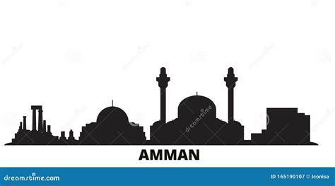 Jordan, Amman Line Skyline Vector Illustration. Jordan, Amman Linear ...