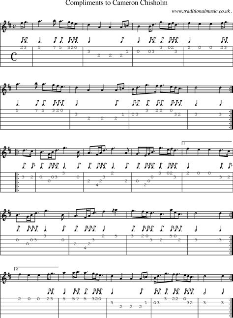 Scottish Tune Sheetmusic Midi Mp3 Guitar Chords Tabs Compliments