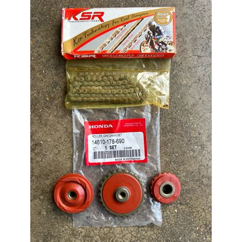 Wave100 Ex5 Ex5dream C70 Gbo Honda Cub Timing Chain Set Rantai Kecik Complete Shopee Malaysia