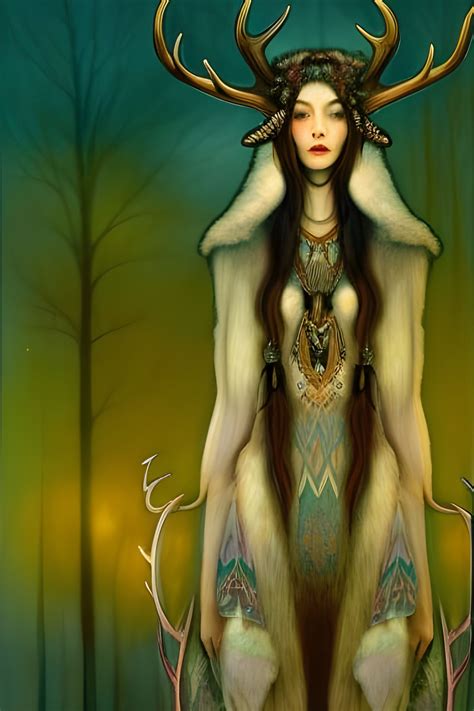 Beaivi The Sámi Reindeer Mother Goddess Ai Generated Artwork