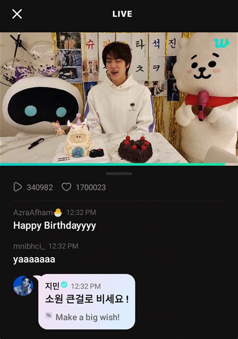 Bts Community Posts 생일 축하해 김석진 항상 행복해 🎂🥳💜 Jin Kimseokjin