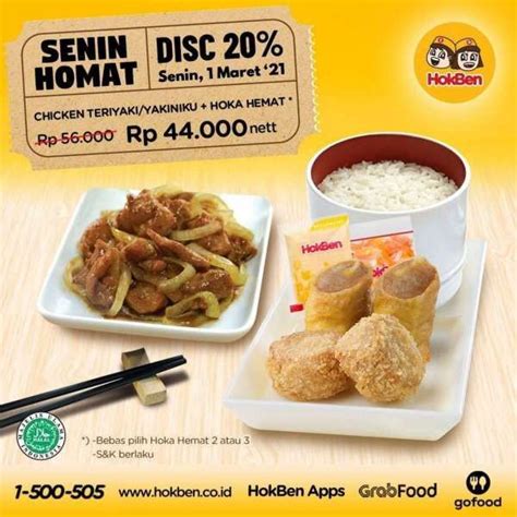 Promo HokBen Hari Ini 1 Maret 2021 Makan Hemat Diskon 20