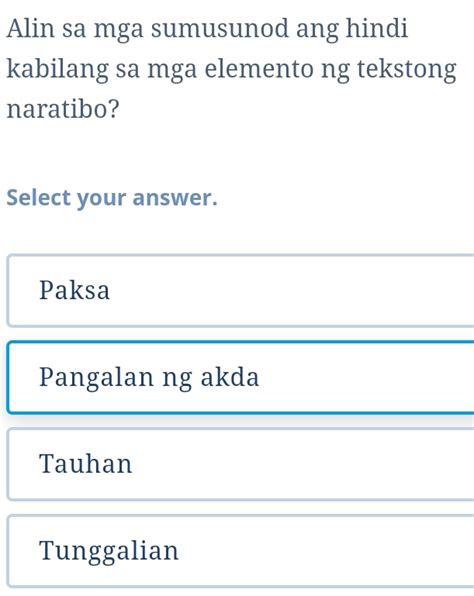 Solved Alin Sa Mga Sumusunod Ang Hindi Kabilang Sa Mga Elemento Ng