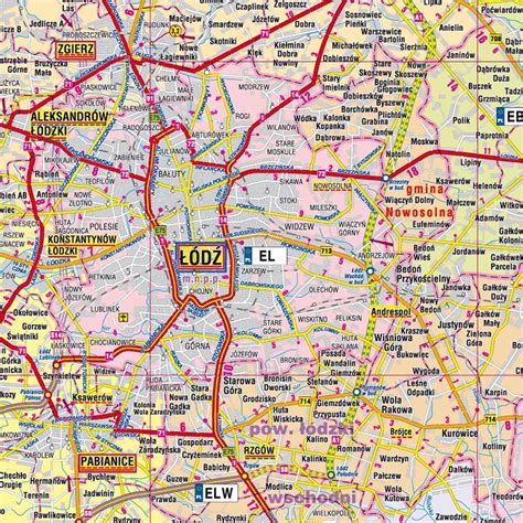 MAPA SKŁADANA WOJEWÓDZTWA ŁÓDZKIEGO ADMINISTRACYJNO SAMOCHODOWA